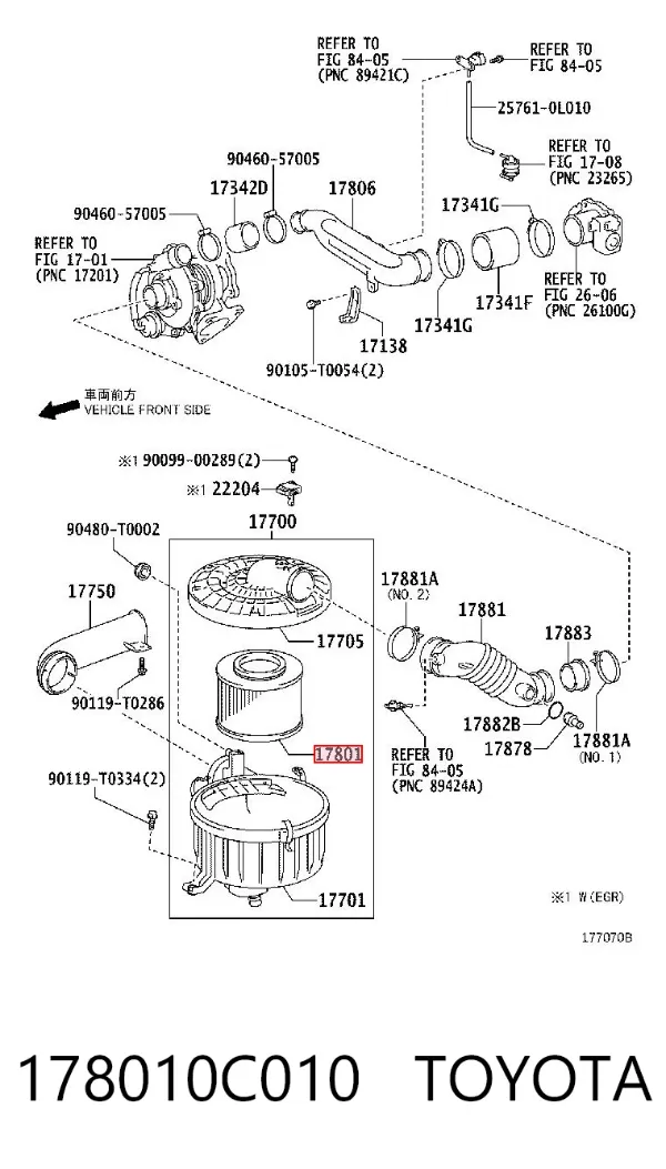 Filtro de ar 178010C010 Toyota