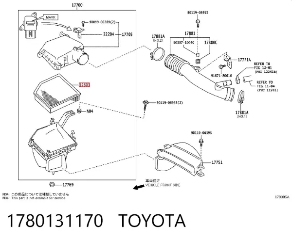 Filtro de ar 1780131170 Toyota