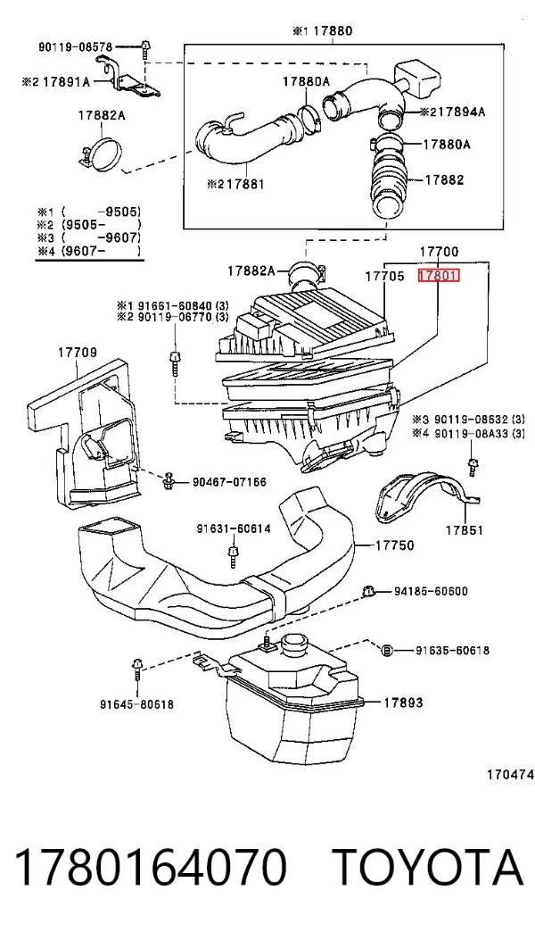 Filtro de ar 1780164070 Toyota