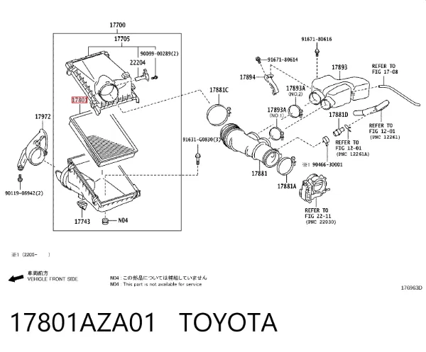Filtro de ar 17801AZA01 Toyota