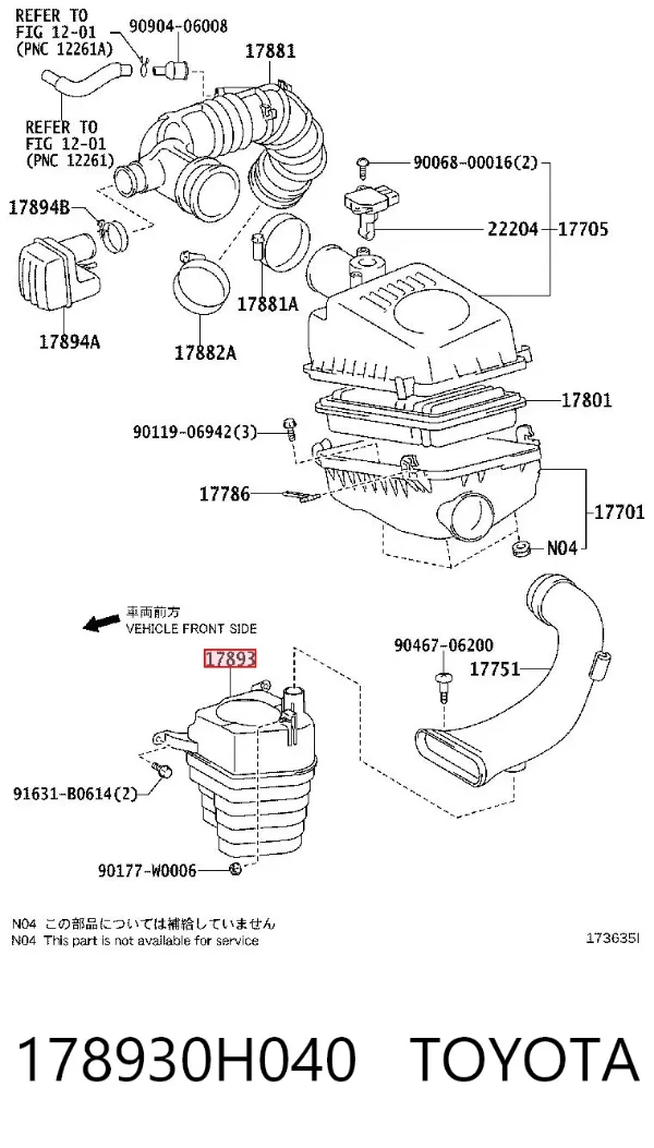 Ressonador de filtro de ar 178930H040 Toyota