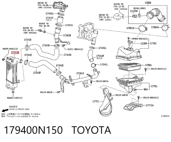 Radiador de intercooler 179400N150 Toyota