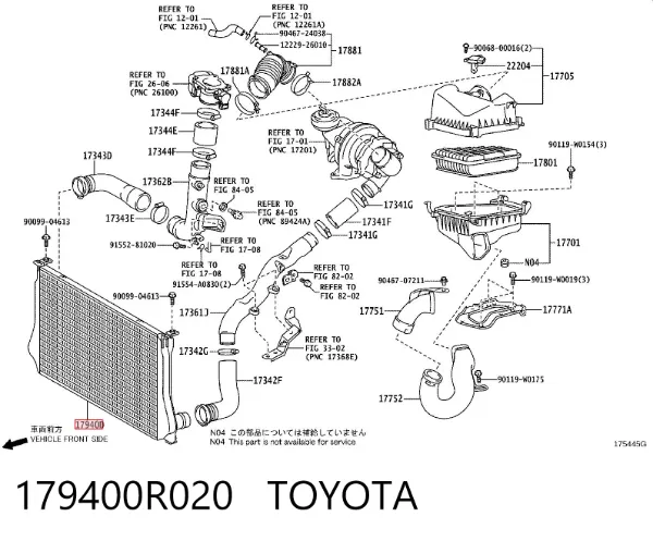Radiador de intercooler 179400R020 Toyota