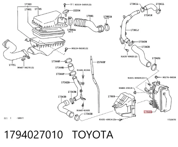 Radiador de intercooler 1794027010 Toyota