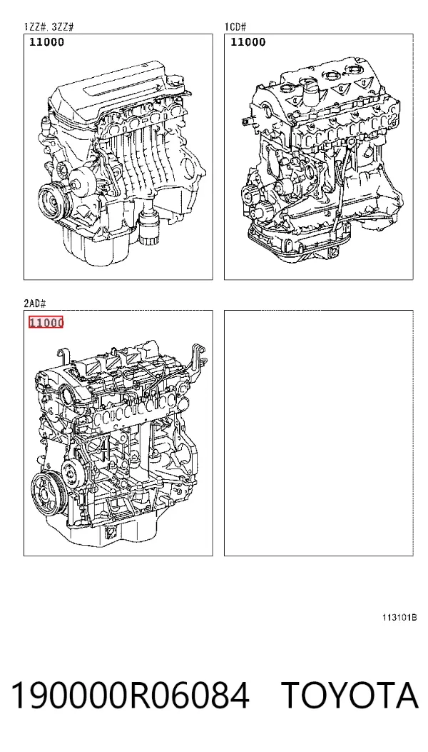 Motor montado 190000R06084 Toyota