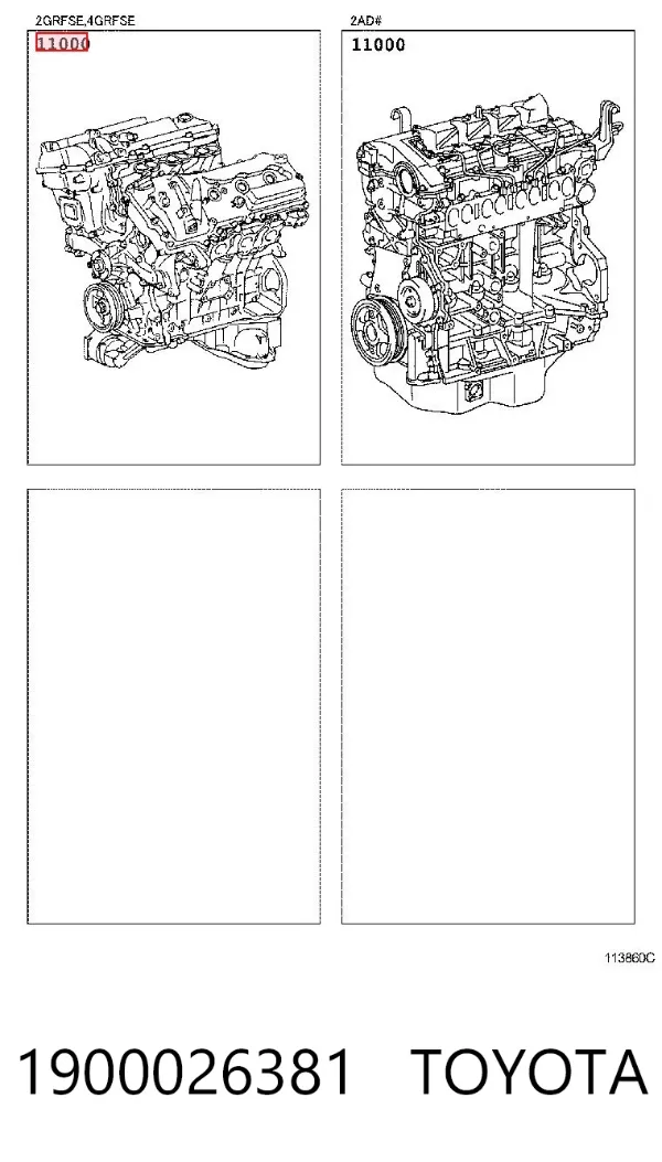 Motor montado 1900026381 Toyota