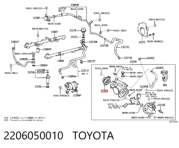 Regulador da válvula de borboleta 2206050010 Toyota