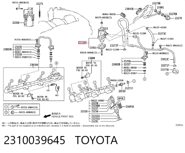 Bomba de combustível de pressão alta 2310039645 Toyota
