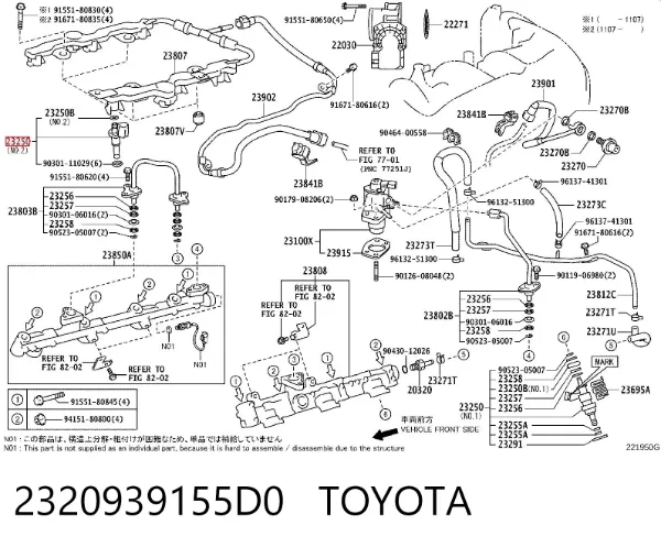 Injetor de injeção de combustível 2320939155D0 Toyota