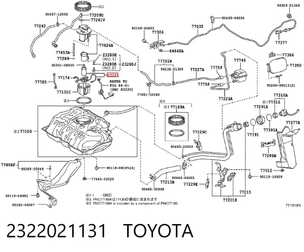Elemento de turbina da bomba de combustível 2322021131 Toyota