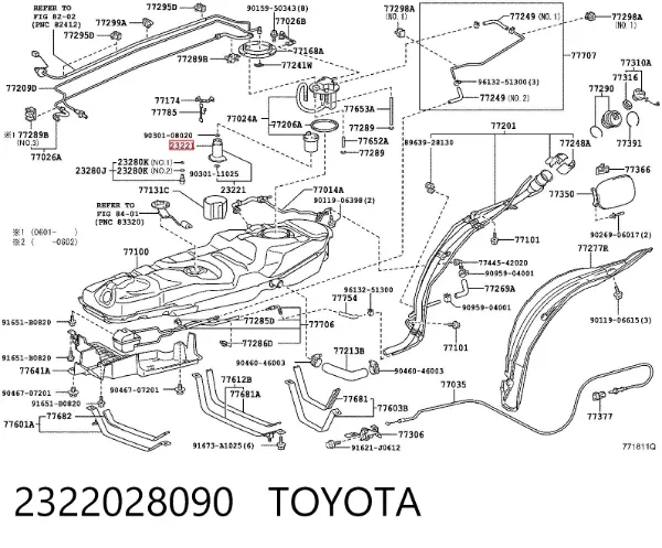 Elemento de turbina da bomba de combustível 2322028090 Toyota