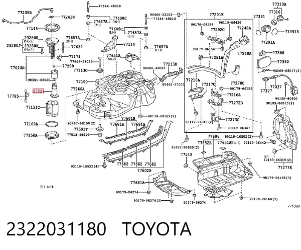 Elemento de turbina da bomba de combustível 2322031180 Toyota