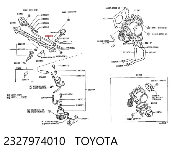 Vedante de rolha de panela de motor 2327974010 Toyota