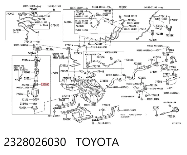 Regulador de pressão de combustível na régua de injectores 2328026030 Toyota