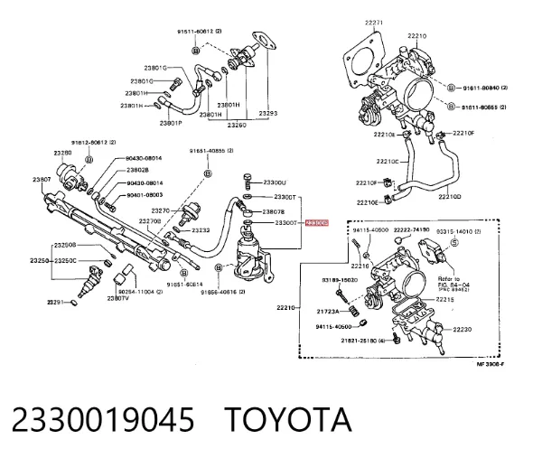 Filtro de combustível 2330019045 Toyota