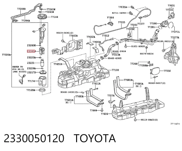 Filtro de combustível 2330050120 Toyota