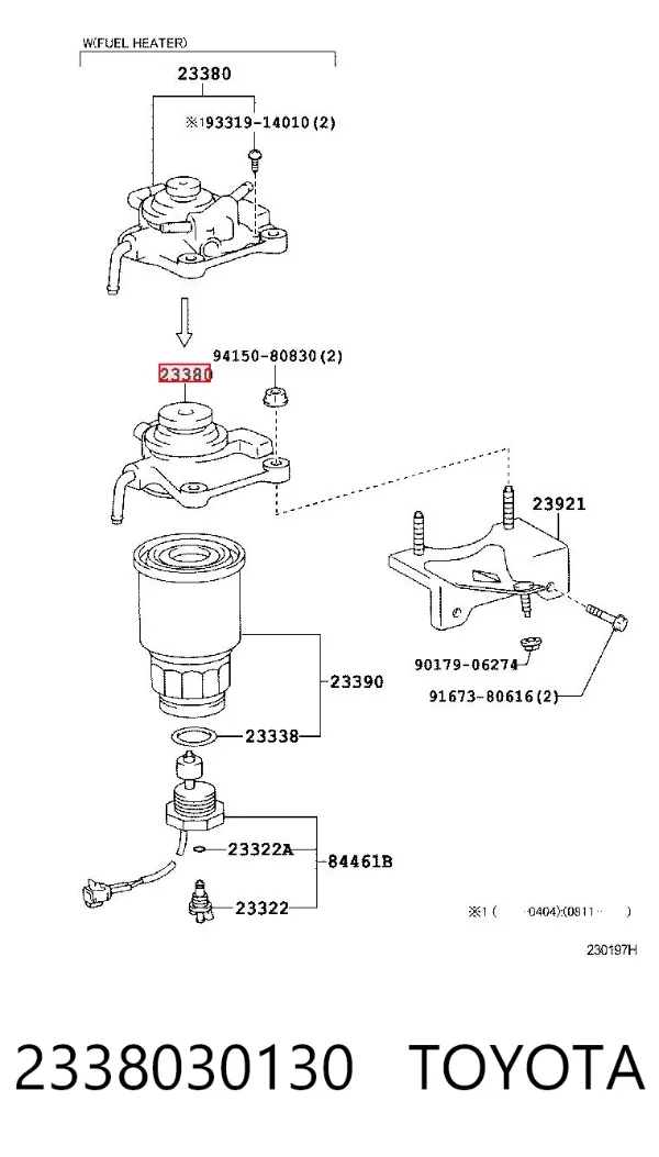 Bomba de combustível de bombeio manual 2338030130 Toyota