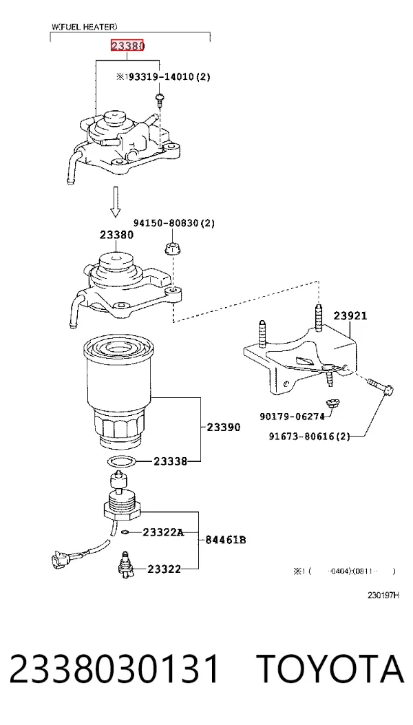 Bomba de combustível de bombeio manual 2338030131 Toyota
