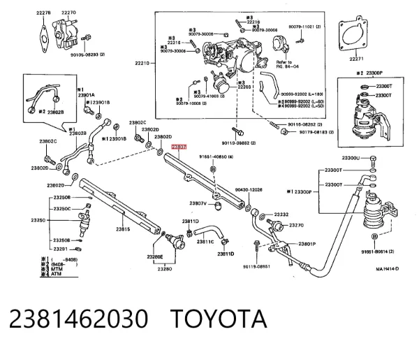Distribuidor de combustível (rampa) 2381462030 Toyota