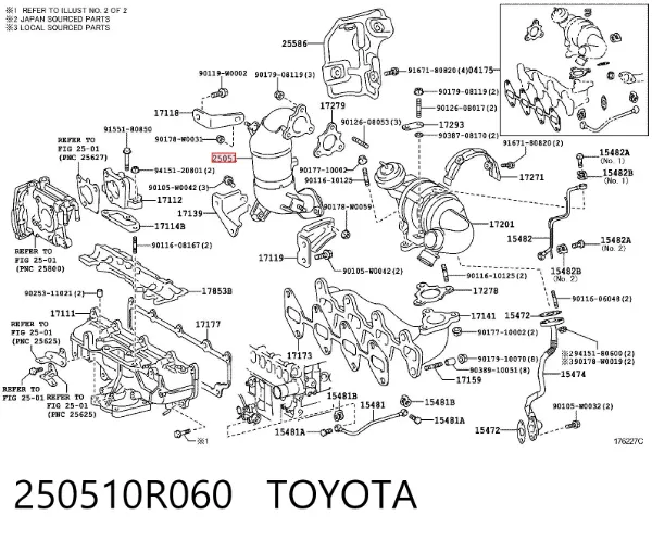 Convertidor - catalisador 250510R060 Toyota