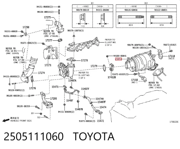 Convertidor - catalisador 2505111060 Toyota
