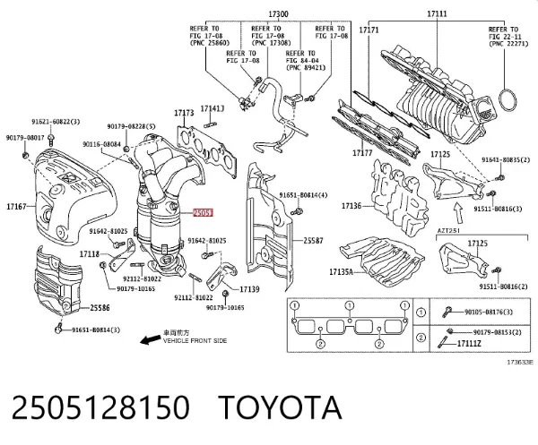 Convertidor - catalisador 2505128150 Toyota