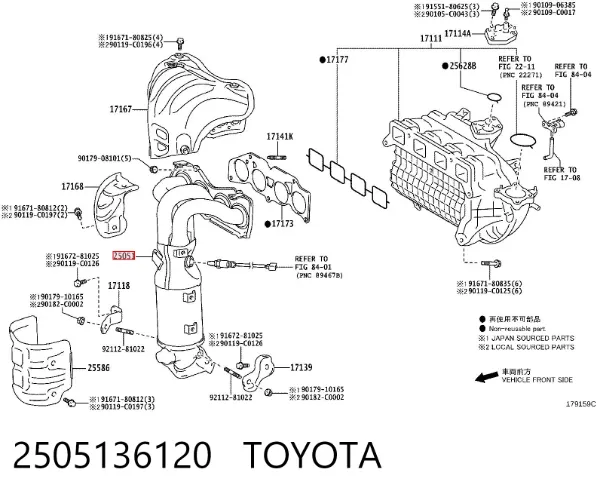 Convertidor - catalisador 2505136120 Toyota
