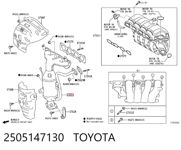 Convertidor - catalisador 2505147130 Toyota