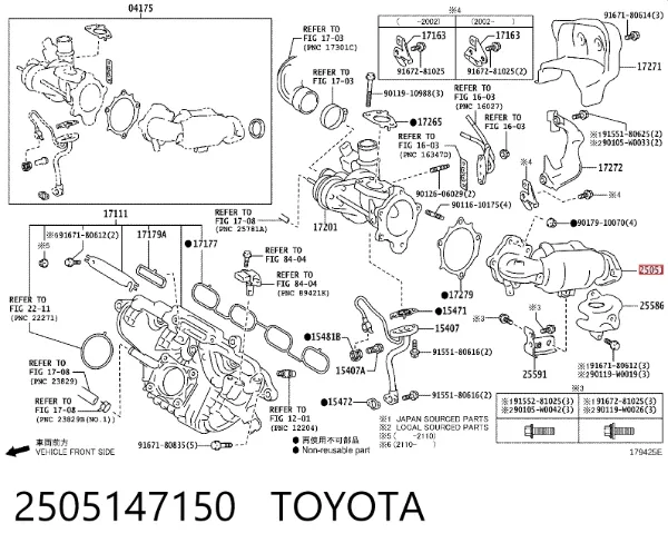 Convertidor - catalisador 2505147150 Toyota