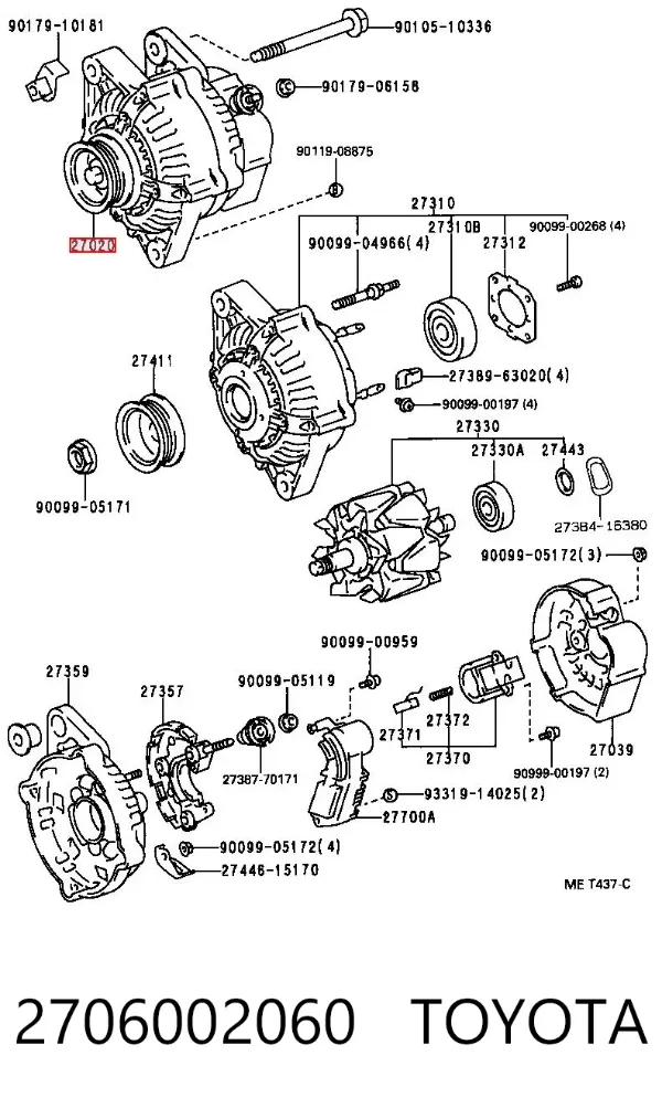Gerador 2706002060 Toyota