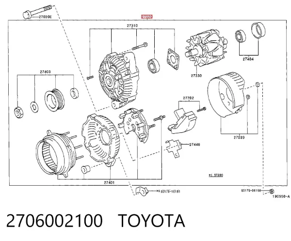 Gerador 2706002100 Toyota