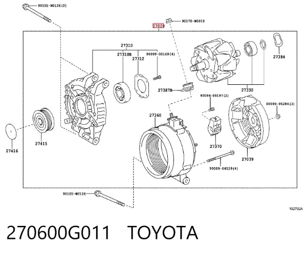 Gerador 270600G011 Toyota