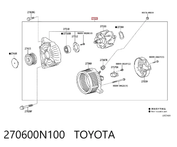 Gerador 270600N100 Toyota