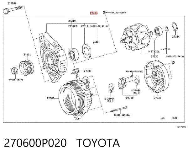 Gerador 270600P020 Toyota