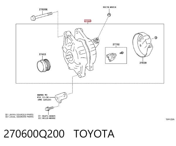 Gerador 270600Q200 Toyota
