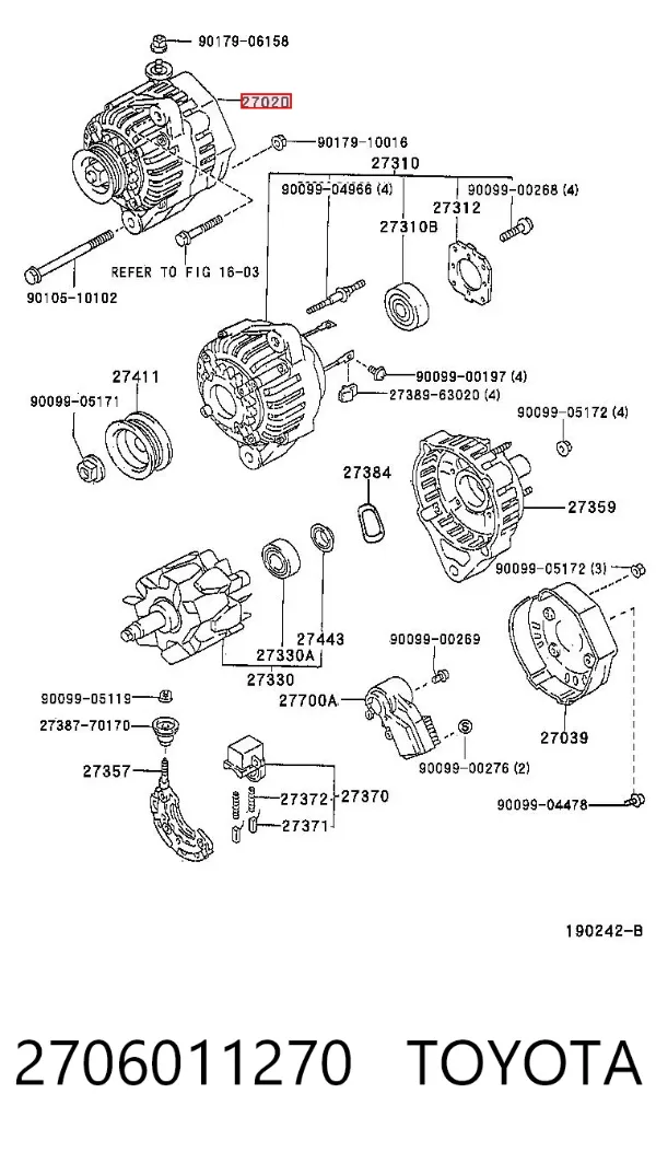 Gerador 2706011270 Toyota