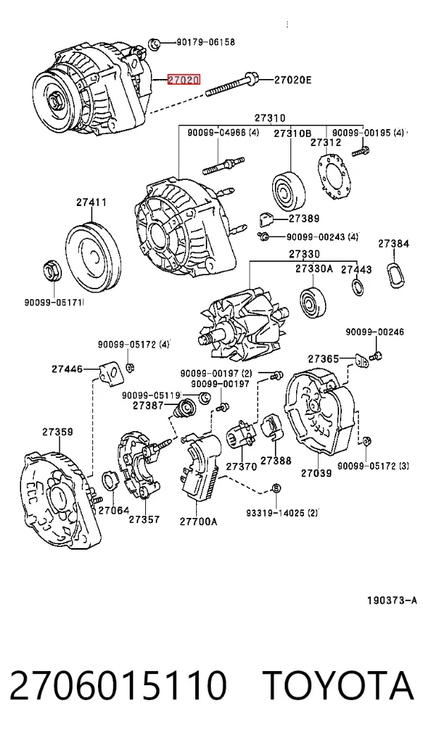 Gerador 2706015110 Toyota