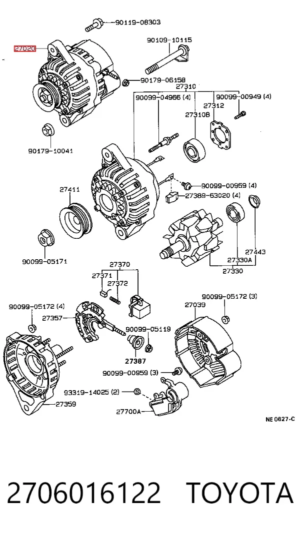 Gerador 2706016122 Toyota