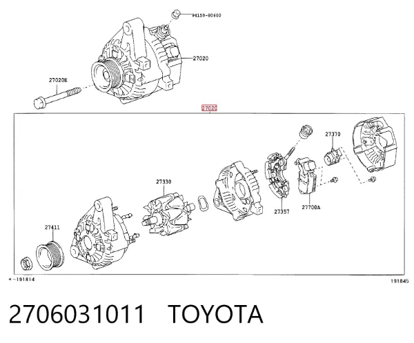 Gerador 2706031011 Toyota