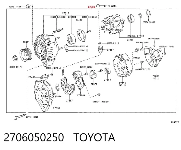Gerador 2706050250 Toyota