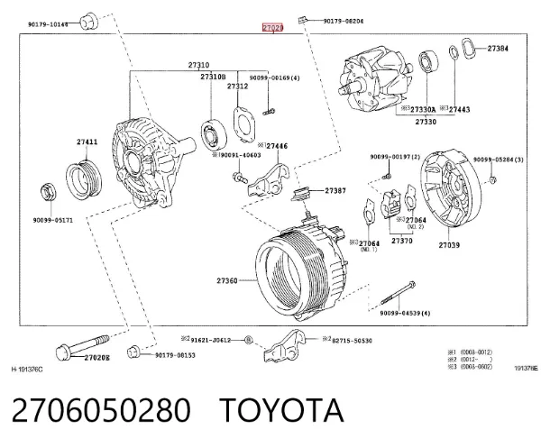 Gerador 2706050280 Toyota