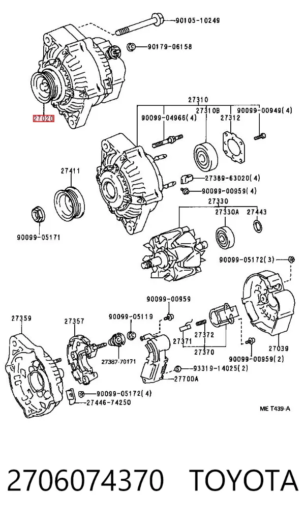 Gerador 2706074370 Toyota