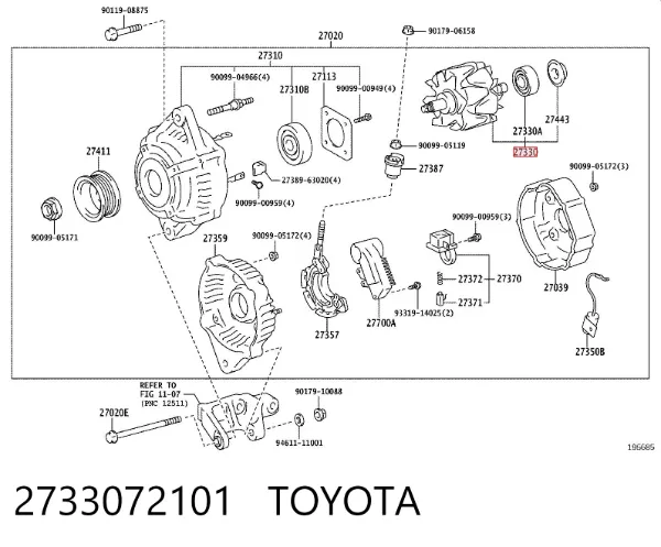 Induzido (rotor) do gerador 2733072101 Toyota