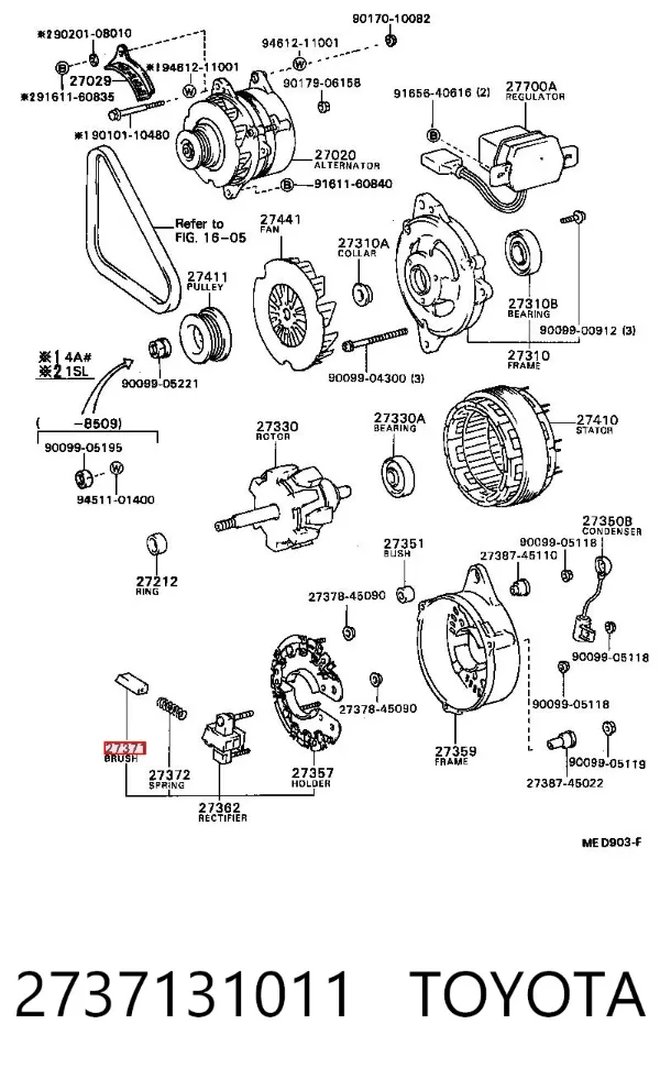 Escova do gerador Toyota Land Cruiser 100