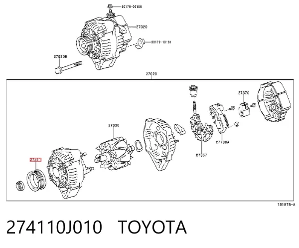 Polia do gerador 274110J010 Toyota