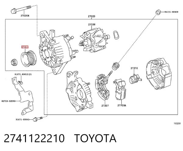 Polia do gerador 2741122210 Toyota