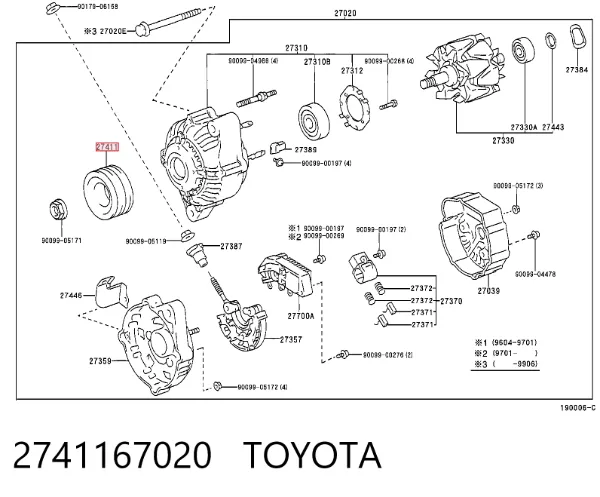 Polia do gerador 2741167020 Toyota