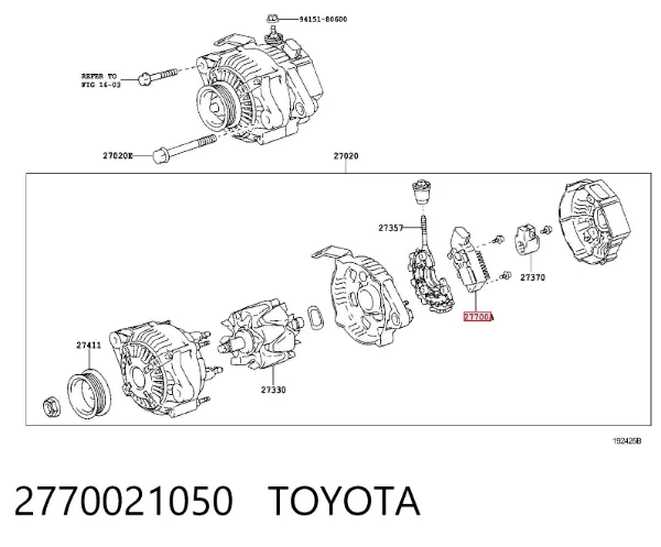 Relê-regulador do gerador (relê de carregamento) 2770021050 Toyota