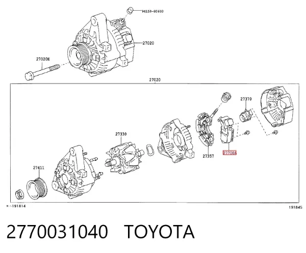 Relê-regulador do gerador (relê de carregamento) 2770031040 Toyota