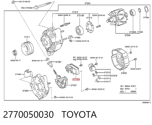 Relê-regulador do gerador (relê de carregamento) 2770050030 Toyota